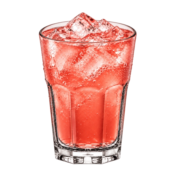 Flamingo med is i et klart glas