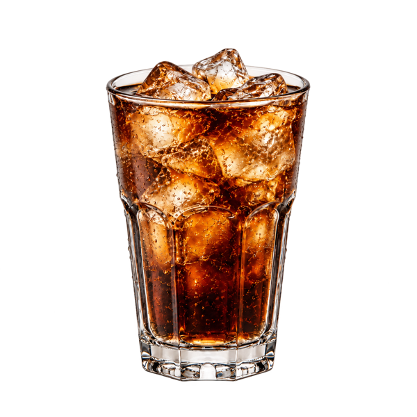 Long Island Iced Tea med is i et klart glas